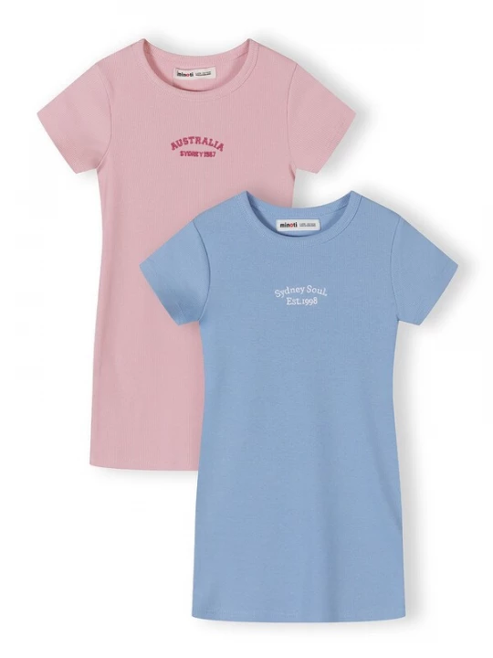 Foto van product MINOTI Jurk lichtblauw / rosa / donkerroze / wit