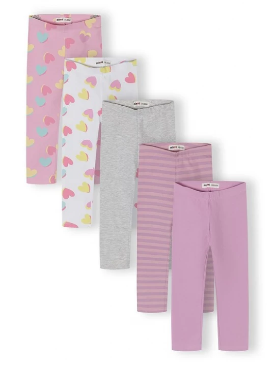 Foto van product MINOTI Leggings grijs gemêleerd / sering / lichtroze / wit