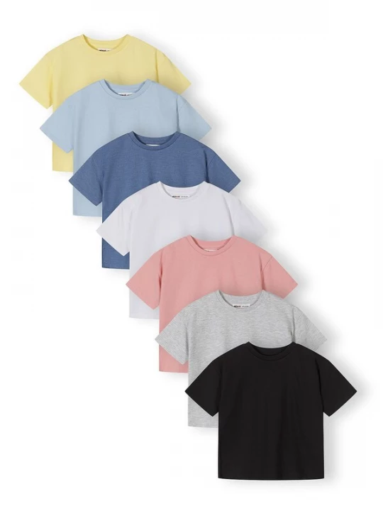 Foto van product MINOTI Shirt blauw gemêleerd / pasteelgeel / grijs gemêleerd / oudroze / zwart / wit