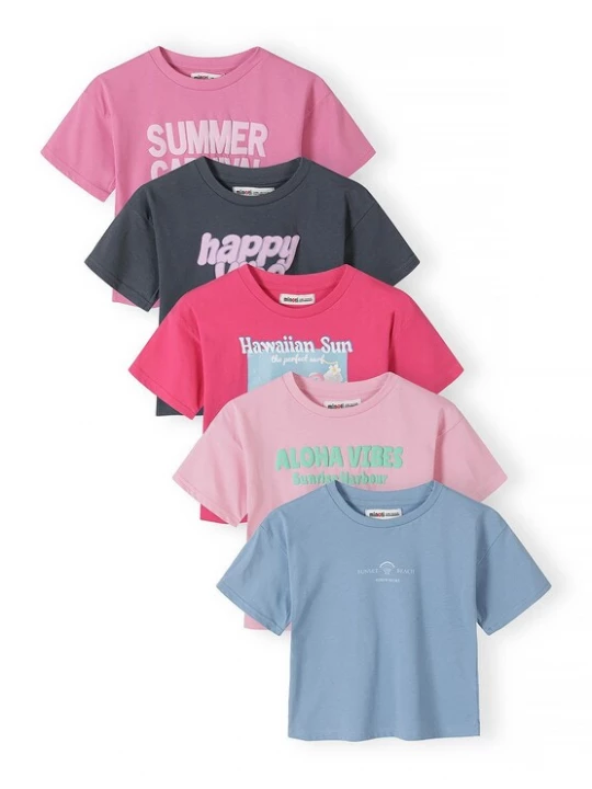 Foto van product MINOTI Shirt hemelsblauw / donkergrijs / pink / rosa / lichtroze