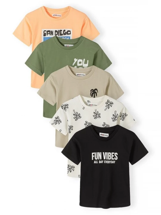 Foto van product MINOTI Shirt kaki / neonoranje / zwart / wit