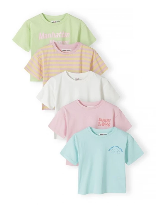 Foto van product MINOTI Shirt lichtblauw / lichtgeel / appel / oudroze