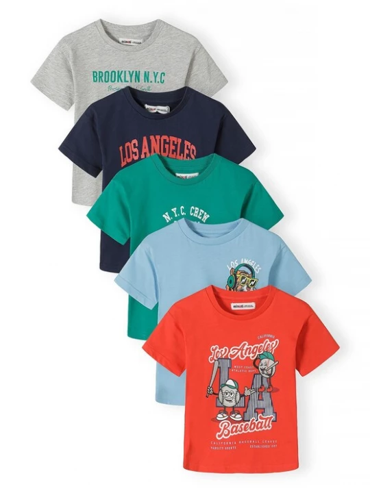 Foto van product MINOTI Shirt navy / lichtblauw / grijs / petrol / rood