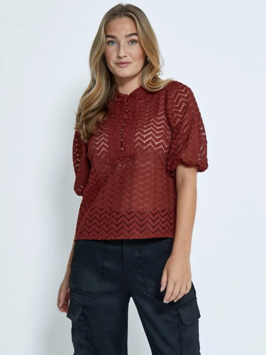 Foto van product minus Blouse 'Jeva' kastanjebruin