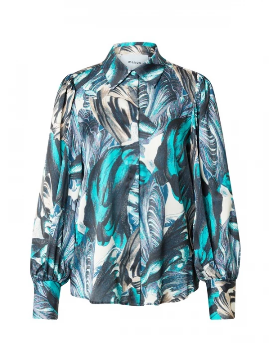 Foto van product minus Blouse 'Lenore' crème / turquoise / nachtblauw / jade groen