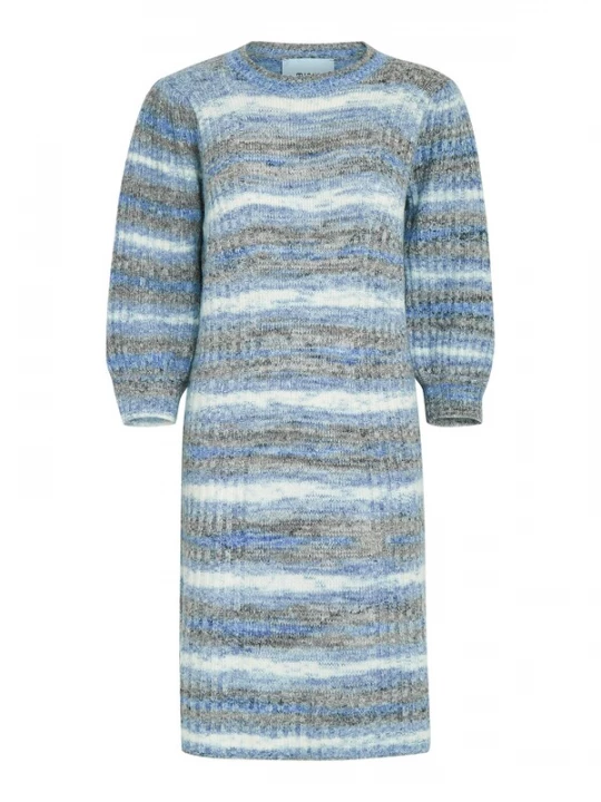 Foto van product minus Gebreide jurk 'Misja' blauw / basaltgrijs / wit