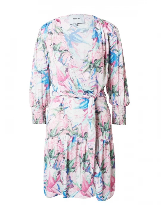 Foto van product minus Jurk 'Mercy' lichtblauw / groen / rosa / wit