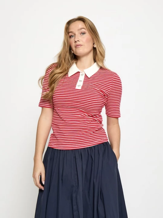 Foto van product minus Shirt 'Malle' rood / wit
