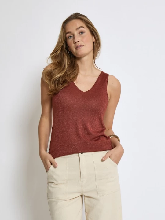 Foto van product minus Top 'Carli' roestrood