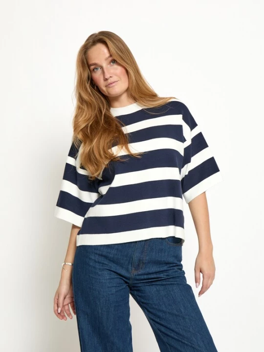 Foto van product minus Top 'Lupi' navy / wit