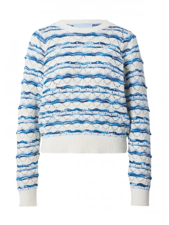 Foto van product minus Trui 'Kalima' navy / duifblauw / wit