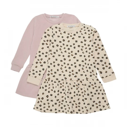 Foto van product MINYMO Jurk donkerbruin / pink / natuurwit
