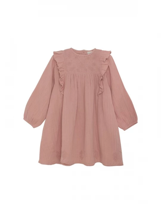 Foto van product MINYMO Jurk ' MIDress LS w. Emb ' oudroze