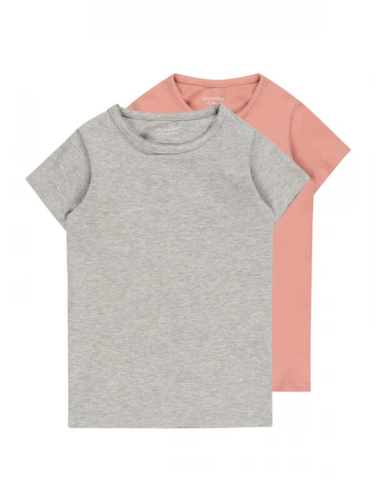 Foto van product MINYMO Shirt grijs gemêleerd / rosa