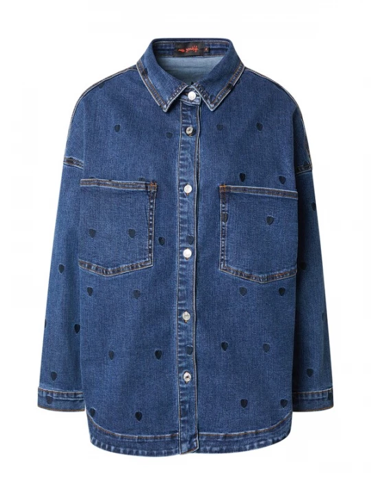 Foto van product miss goodlife Blouse 'Hearts' navy / blauw denim
