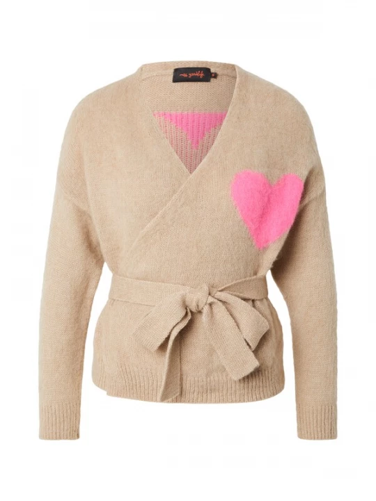 Foto van product miss goodlife Gebreid vest 'Hearts' beige / lichtroze