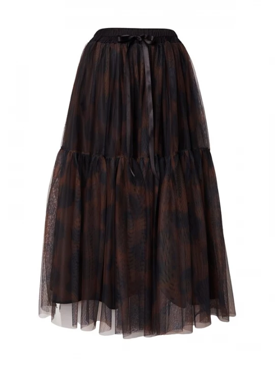 Foto van product miss goodlife Rok 'Amber Tiger' navy / donkerbruin