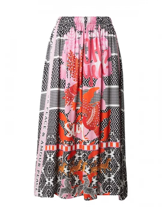 Foto van product miss goodlife Rok oranje / rosa / zwart / wit