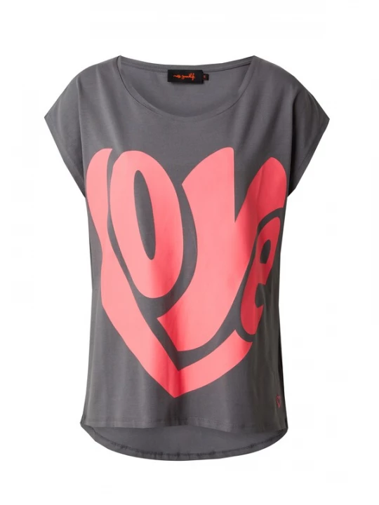 Foto van product miss goodlife Shirt 'London' donkergrijs / lichtroze