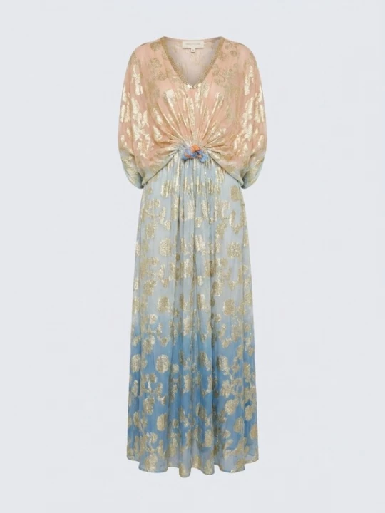 Foto van product Miss June Jurk 'Caftan Long Pastel' blauw