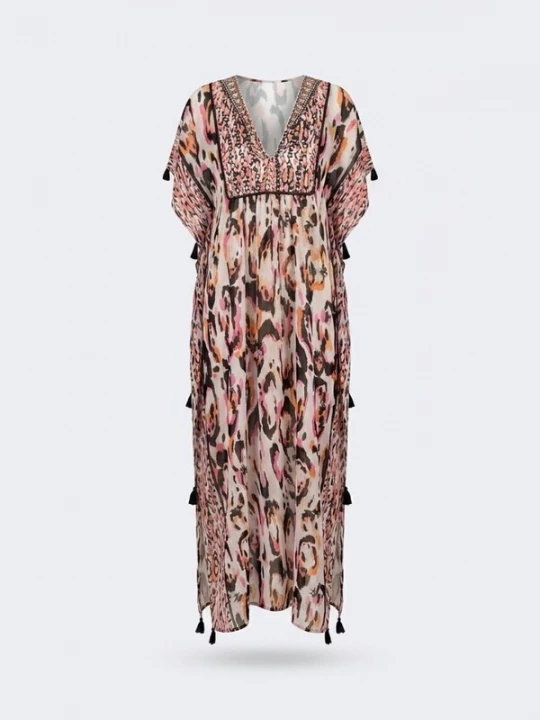 Foto van product Miss June Jurk 'Caftan Long Roberta' gemengde kleuren