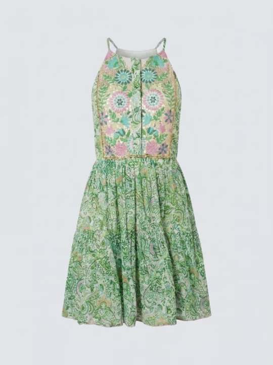 Foto van product Miss June Jurk 'Robe Courte Breezy' groen