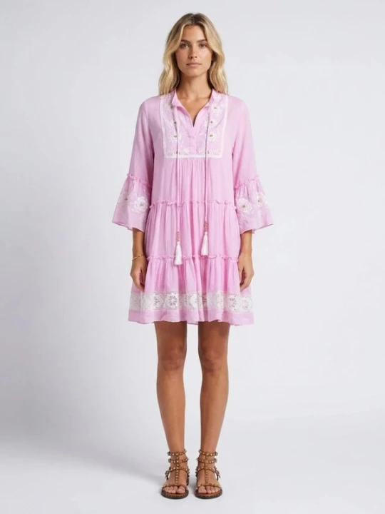 Foto van product Miss June Jurk 'Robe Courte Cecilia' lichtroze