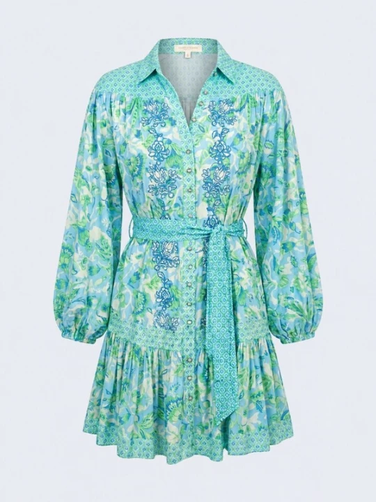 Foto van product Miss June Jurk 'Robe Courte Stefania' blauw
