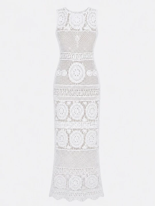 Foto van product Miss June Jurk 'Robe Longue Angel' wit