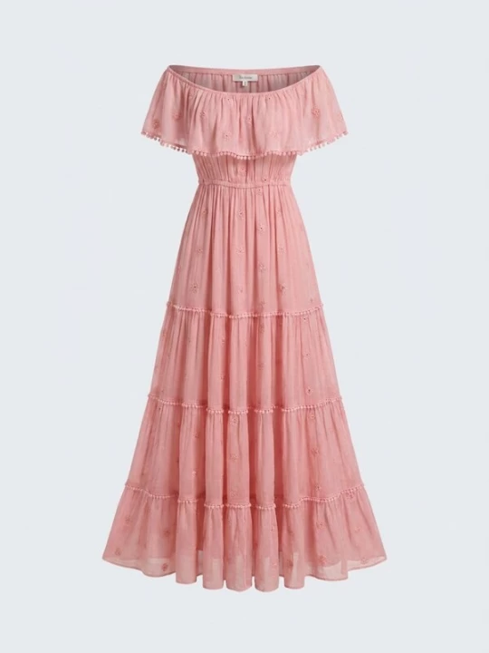 Foto van product Miss June Jurk 'Robe Longue Kate' rosa