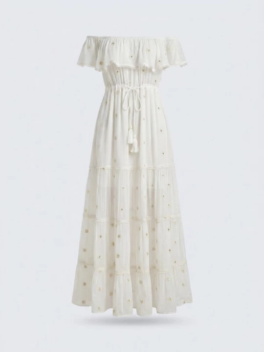 Foto van product Miss June Jurk 'Robe Longue Kate' wit