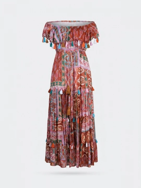 Foto van product Miss June Jurk 'Robe Longue Liliana' gemengde kleuren
