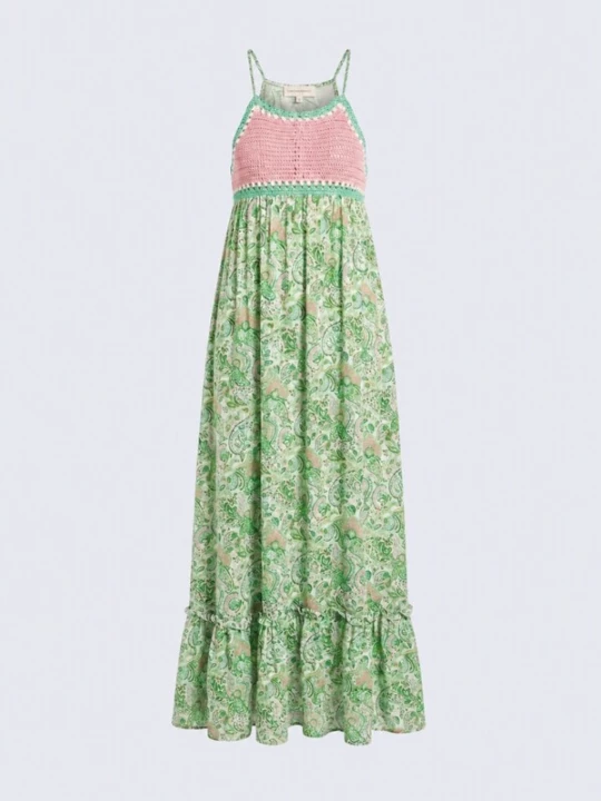 Foto van product Miss June Jurk 'Robe Longue Sorbet' groen