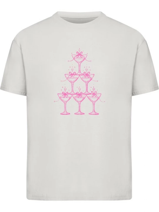 Foto van product Miss Tee Shirt 'Cozy Drinks' lichtgrijs / pink