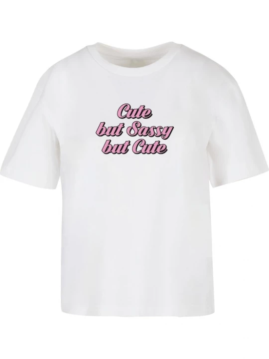 Foto van product Miss Tee Shirt 'Cute But Sassy' pink / zwart / wit
