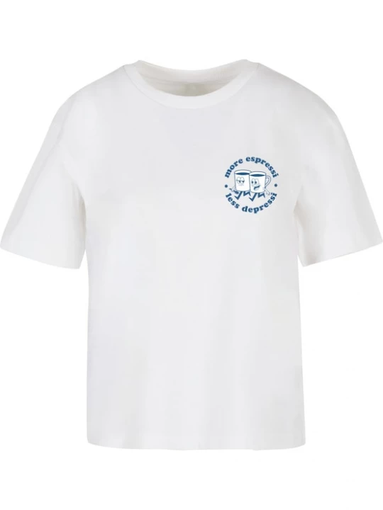Foto van product Miss Tee Shirt 'Daily Espresso' donkerblauw / wit