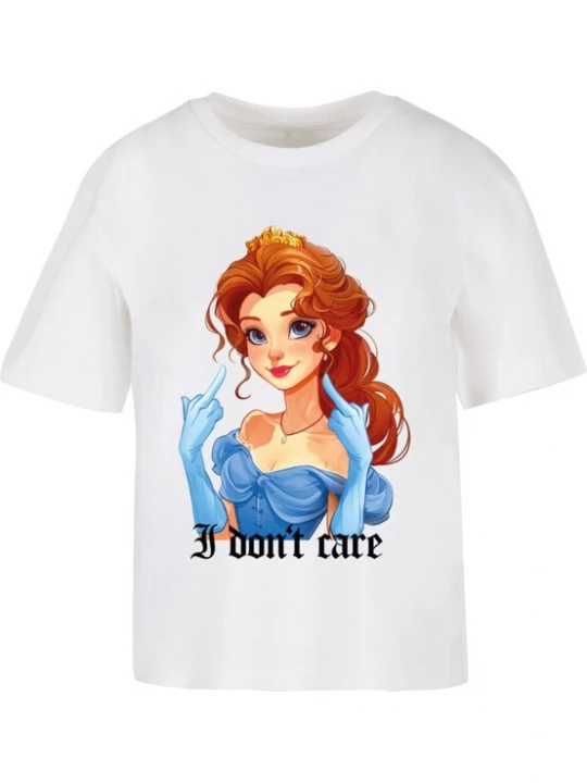 Foto van product Miss Tee Shirt 'Don't Care' nude / lichtblauw / bruin / wit