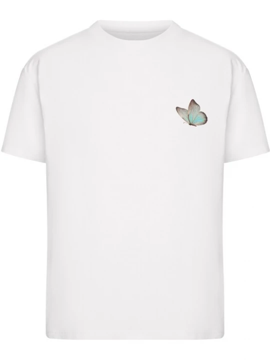 Foto van product Miss Tee Shirt 'Even Small Wing Find Wide Blue Sky' beige / aqua / bruin / wit