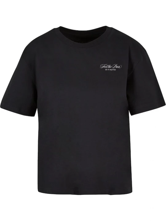 Foto van product Miss Tee Shirt 'Feel The Pain' zwart / wit