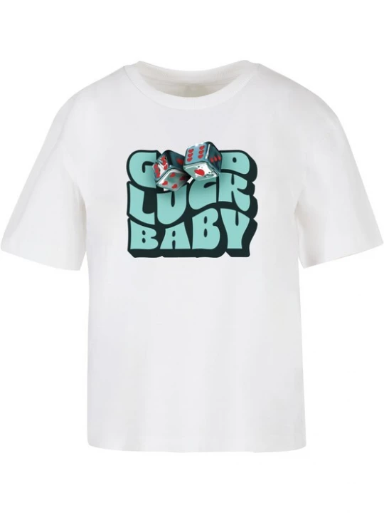 Foto van product Miss Tee Shirt 'Good Luck Baby' turquoise / rood / zwart / wit