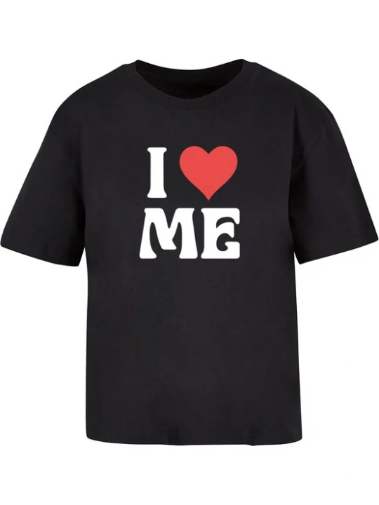 Foto van product Miss Tee Shirt 'I Love Me' bloedrood / zwart / wit