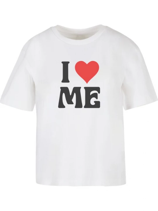 Foto van product Miss Tee Shirt 'I Love Me' bloedrood / zwart / wit