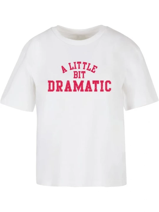 Foto van product Miss Tee Shirt 'Lil Dramatic' pink / wit