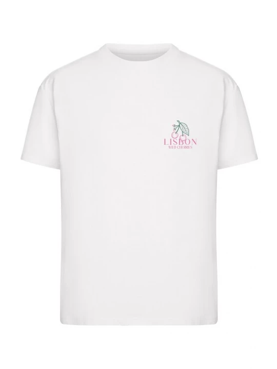 Foto van product Miss Tee Shirt 'Lisbon Cherries' donkergroen / pink / wit