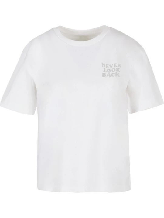 Foto van product Miss Tee Shirt 'Never Look Back' grijs / wit