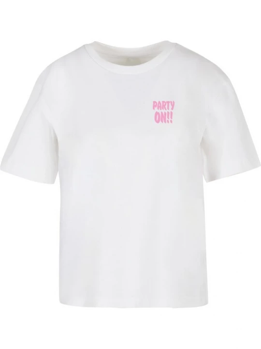 Foto van product Miss Tee Shirt 'Party On' wit