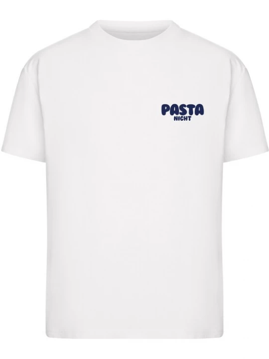 Foto van product Miss Tee Shirt 'Pasta Night Love Language' navy / lichtroze / wit