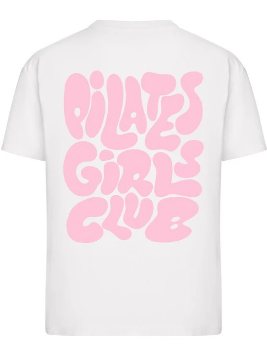 Foto van product Miss Tee Shirt 'Pilates Girls Club' pink / wit
