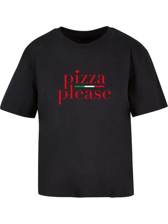 Foto van product Miss Tee Shirt 'Pizza Please' groen / rood / zwart / wit