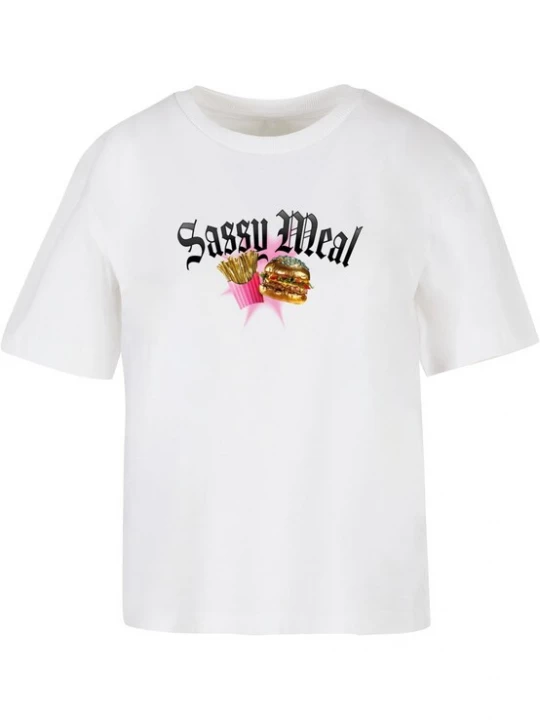 Foto van product Miss Tee Shirt 'Sassy Meal' goud / pink / zwart / wit